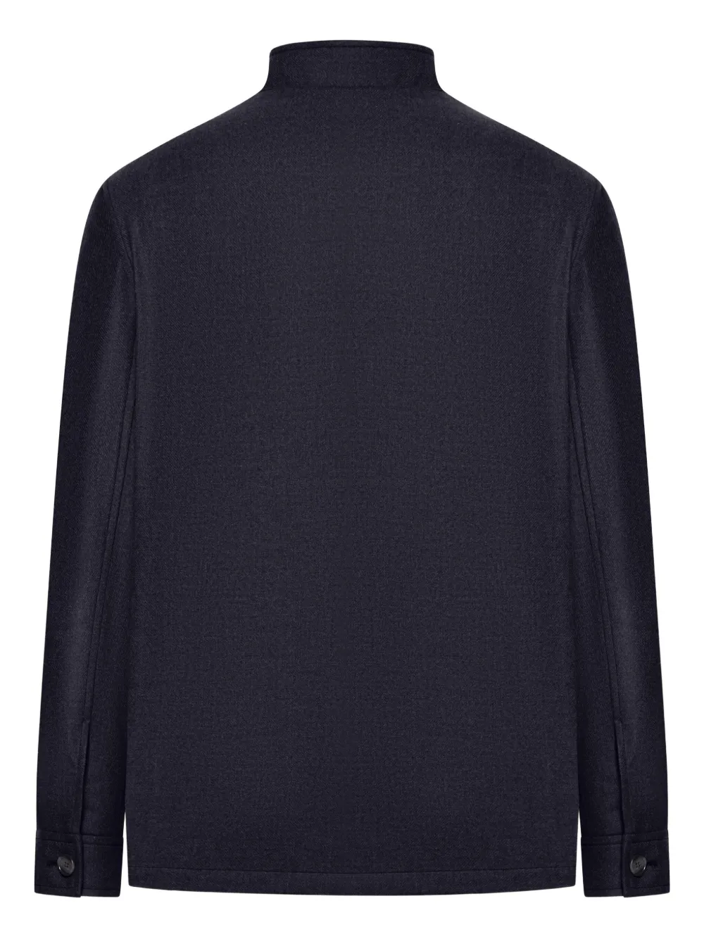 Tagliatore high-neck buttoned wool jacket Blauw