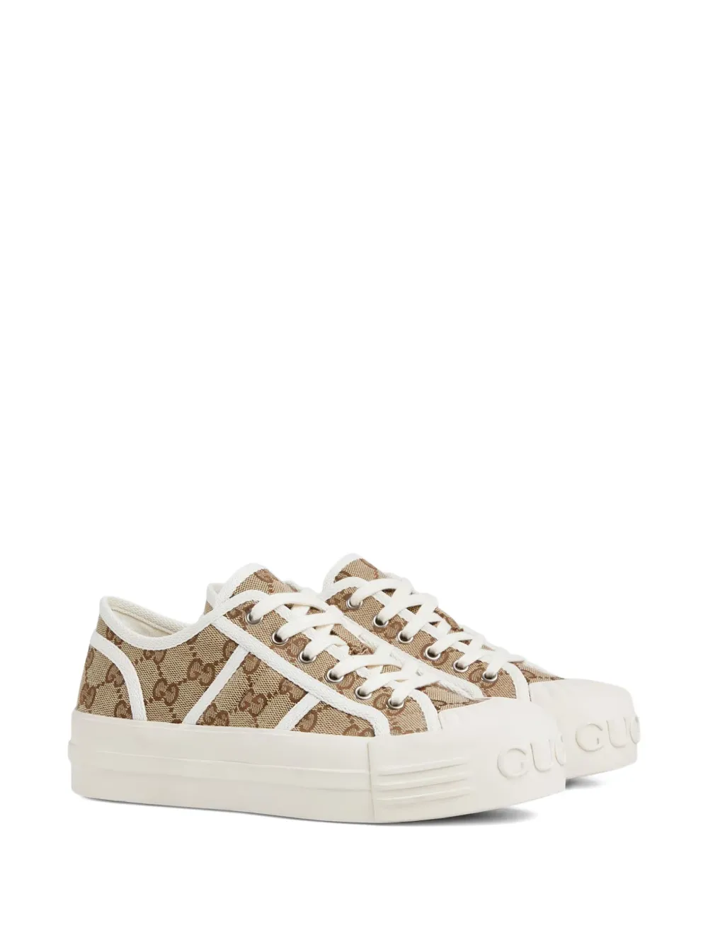 Gucci GG monogram lace-up sneakers - Bruin