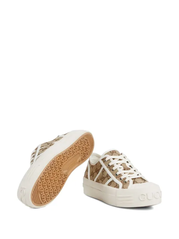 Gucci GG Monogram lace-up Sneakers | Brown | FARFETCH