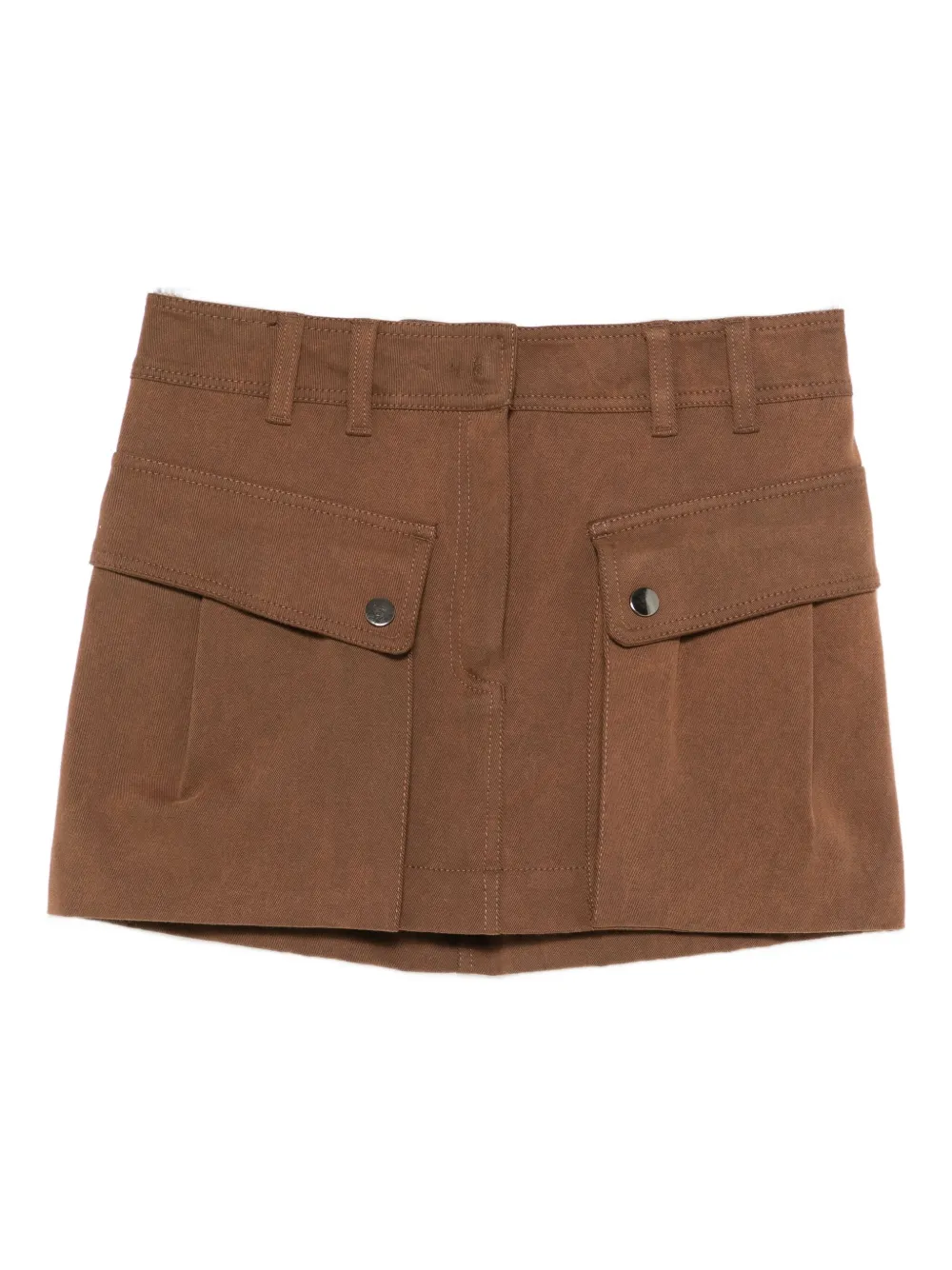 The Andamane Cargo Mini Skirt Featuring Front Pockets In Brown