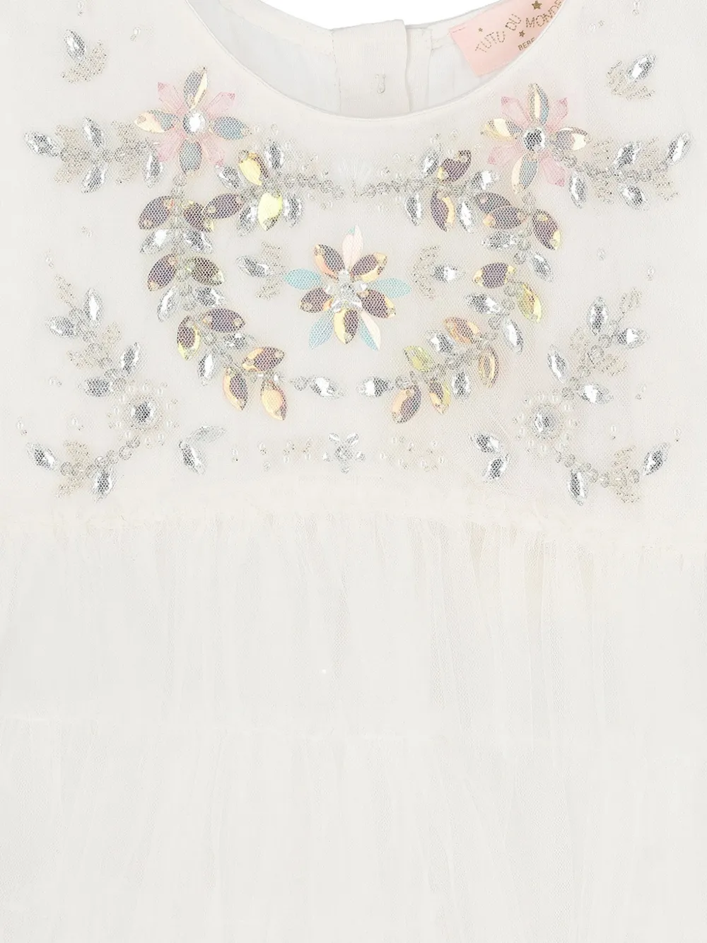 Tutu Du Monde embellished tiered tulle dress - Wit