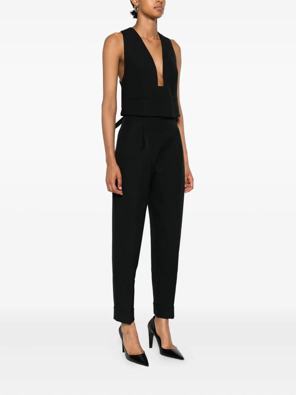 THE ANDAMANE Mouwloze jumpsuit Zwart