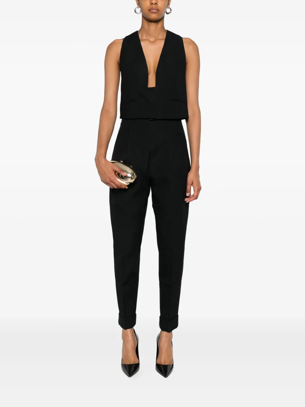 THE ANDAMANE Mouwloze jumpsuit - Zwart