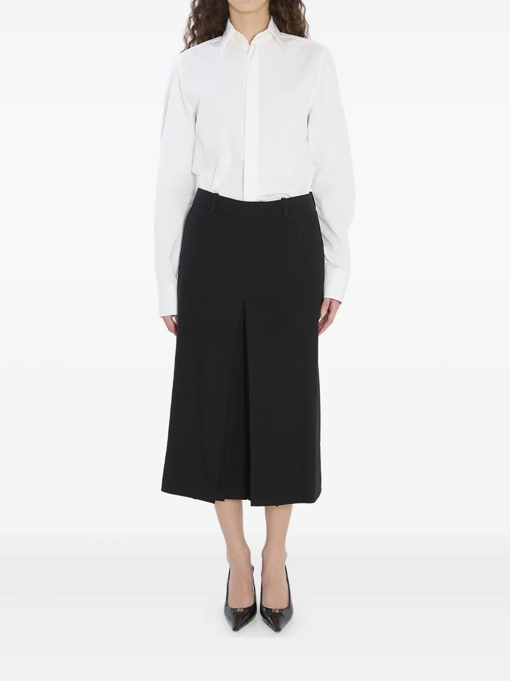 Saint Laurent pleated-detail wool trousers Zwart