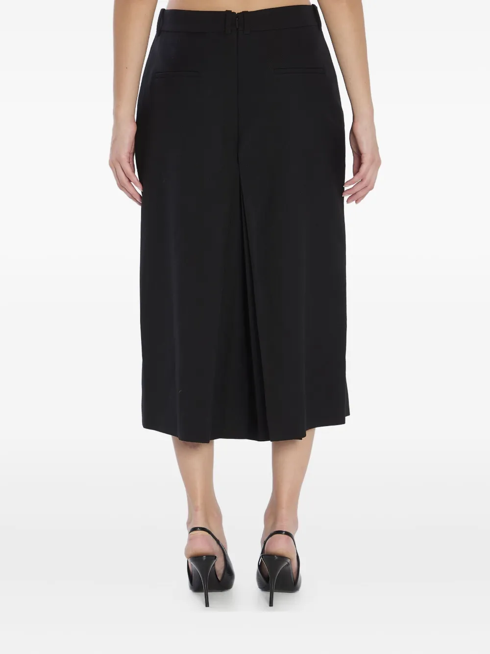 Saint Laurent pleated-detail wool trousers Zwart