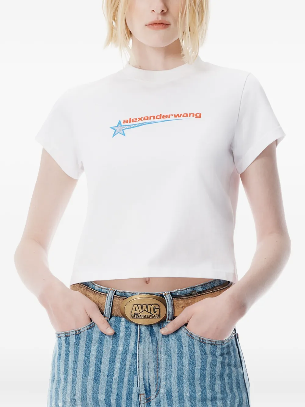 Alexander Wang Shrunken T-shirt Wit