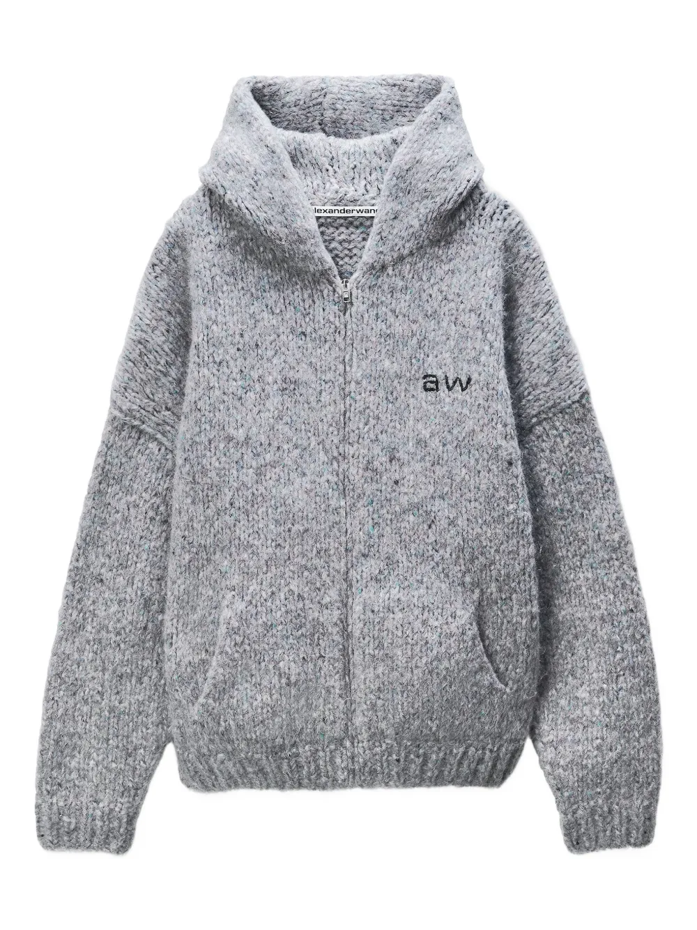 Alexander Wang zip-up knitted hoodie | Grey | Image 1