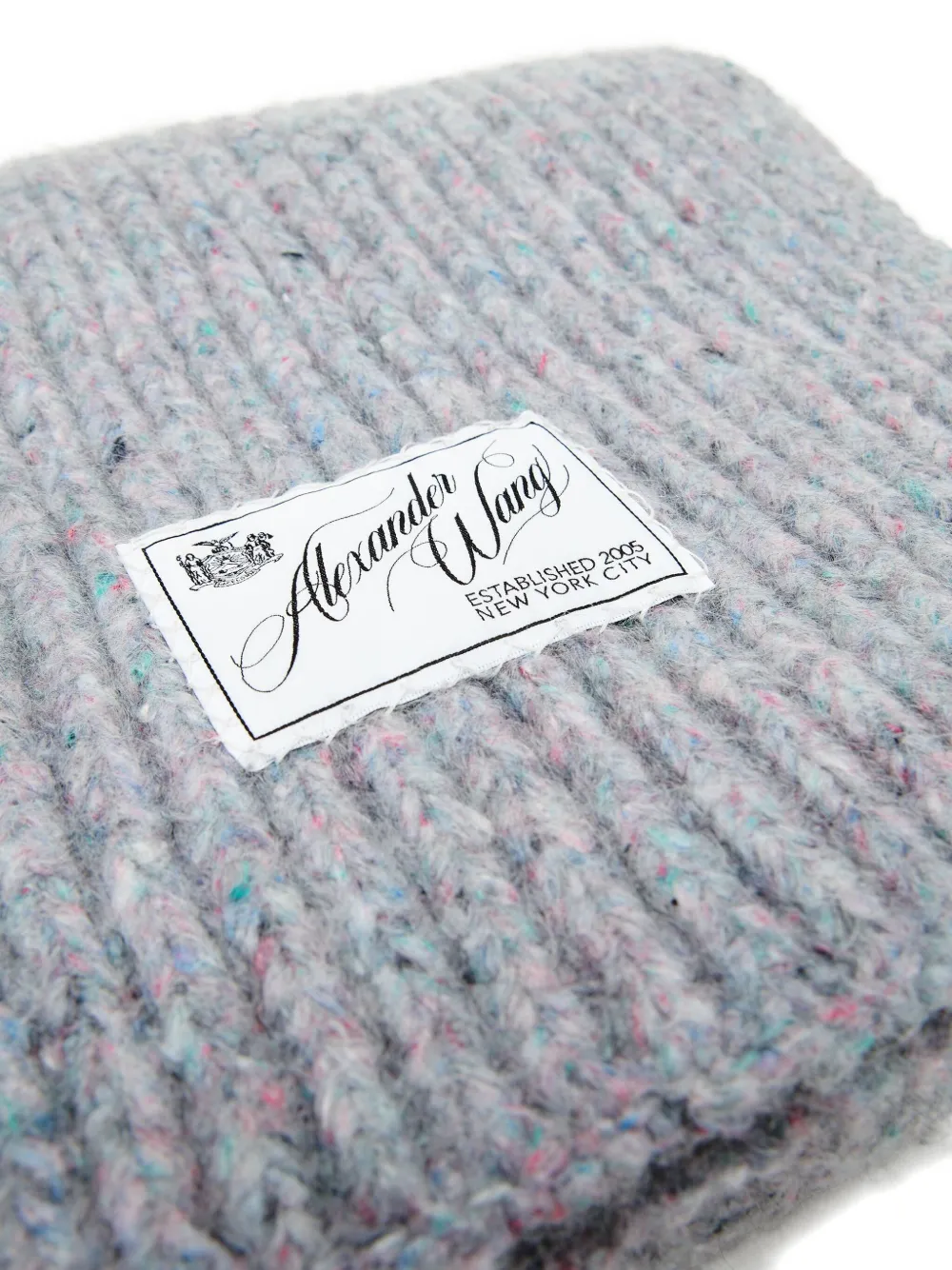 Alexander Wang Speckled-knit Scarf In Gray