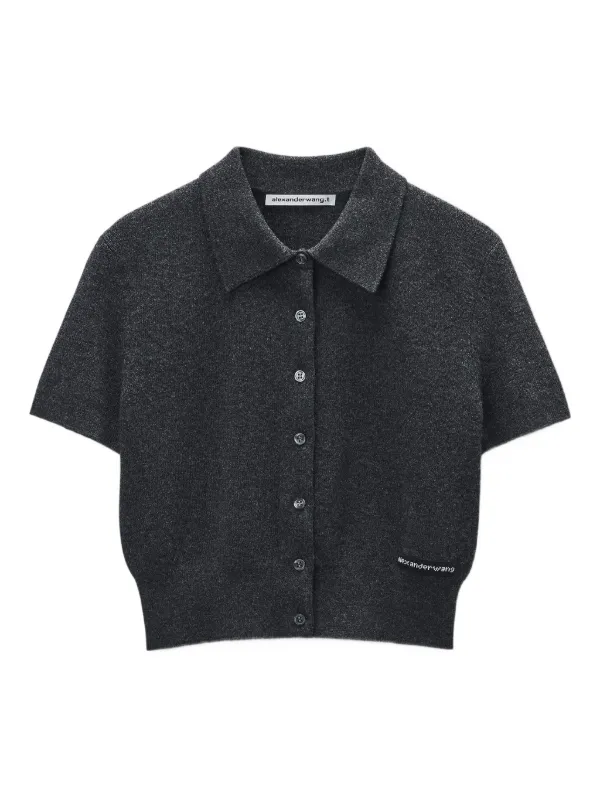 Alexander Wang ポロカラーカーディガン　アレキサンダーワン Alexander Wang ポロカラーカーディガン | ブラック | FARFETCH JP