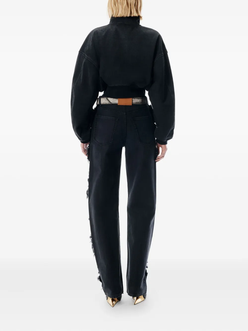 Alexander Wang Stand-collar Zip-up Bomber Jacket In Black