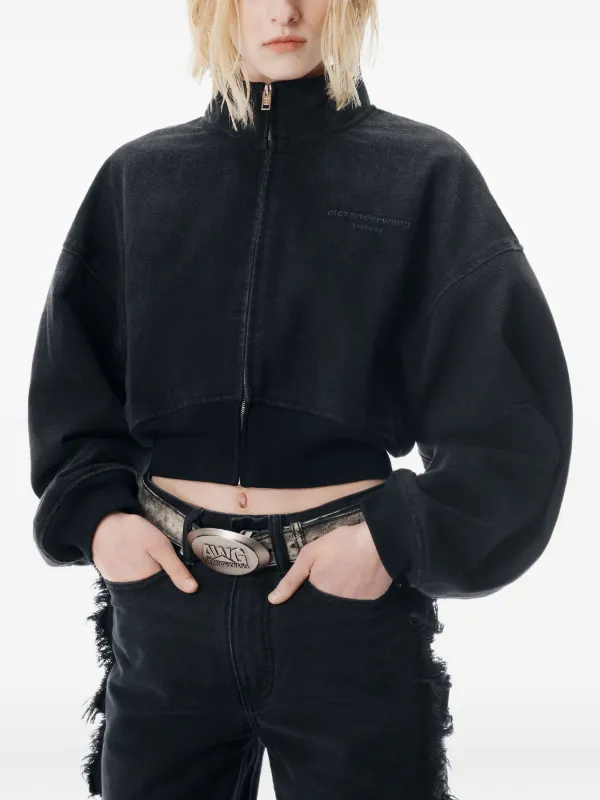 Alexander Wang スタンドカラー ジップアップ ジャケット | ブラック
