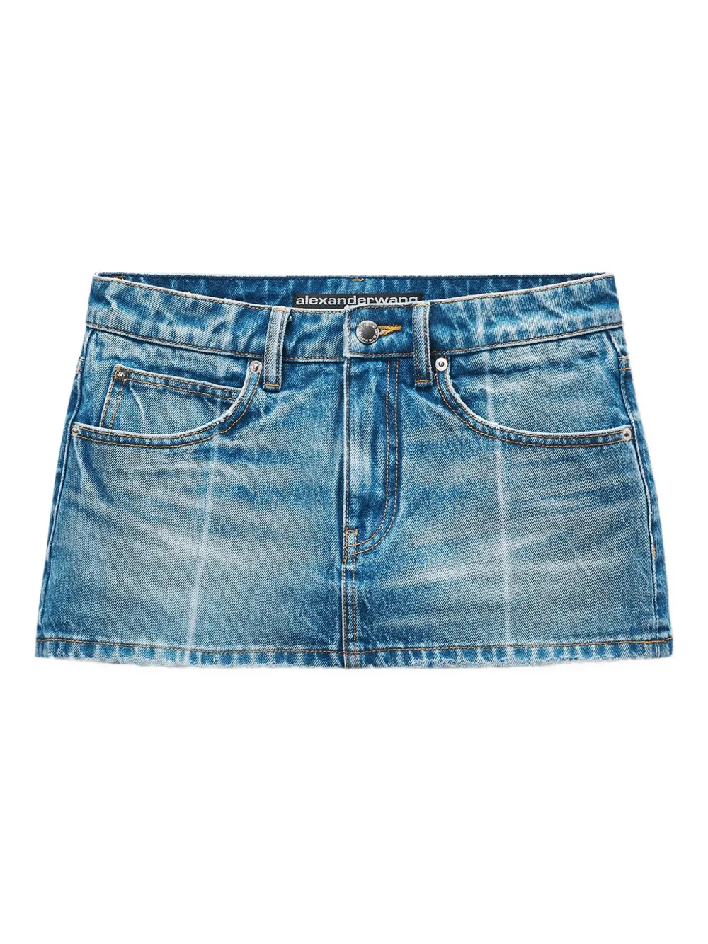 Alexander Wang faded fold-line denim skirt | Blue | Image 1