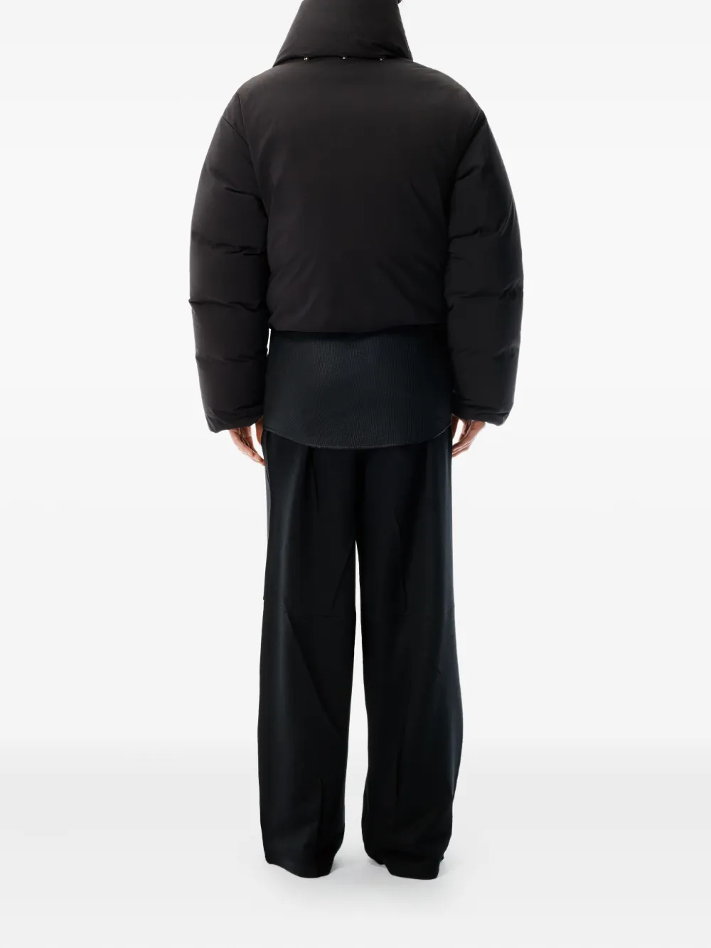 Alexander Wang Cropped Puffer Jacket In Black