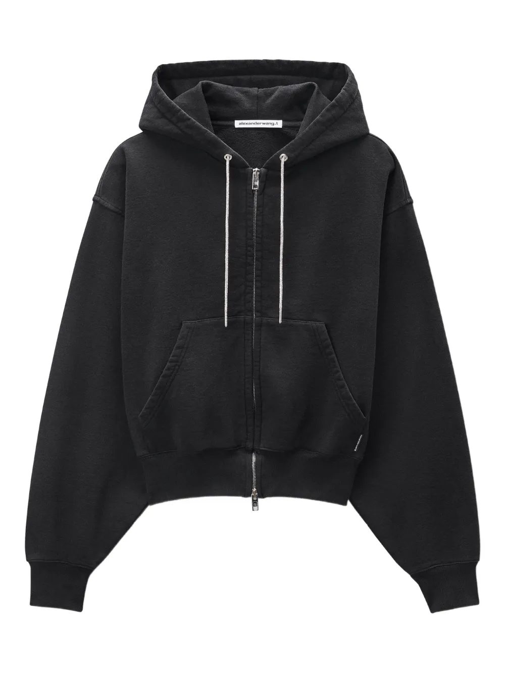 Alexander Wang ラインストーン ジップパーカー - ブラック Alexander Wang ラインストーン ジップパーカー - ブラック