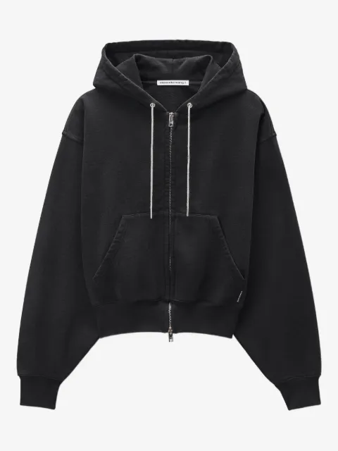 Alexander Wang rhinestone-drawcord zip-up hoodie