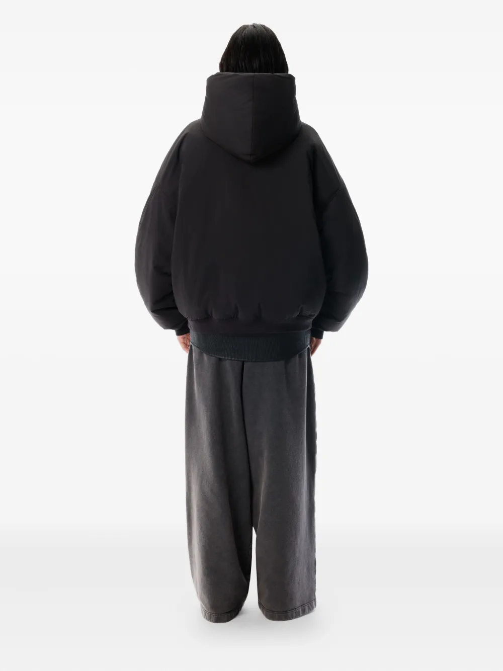 Alexander Wang Hooded Puffer Jacket In Black