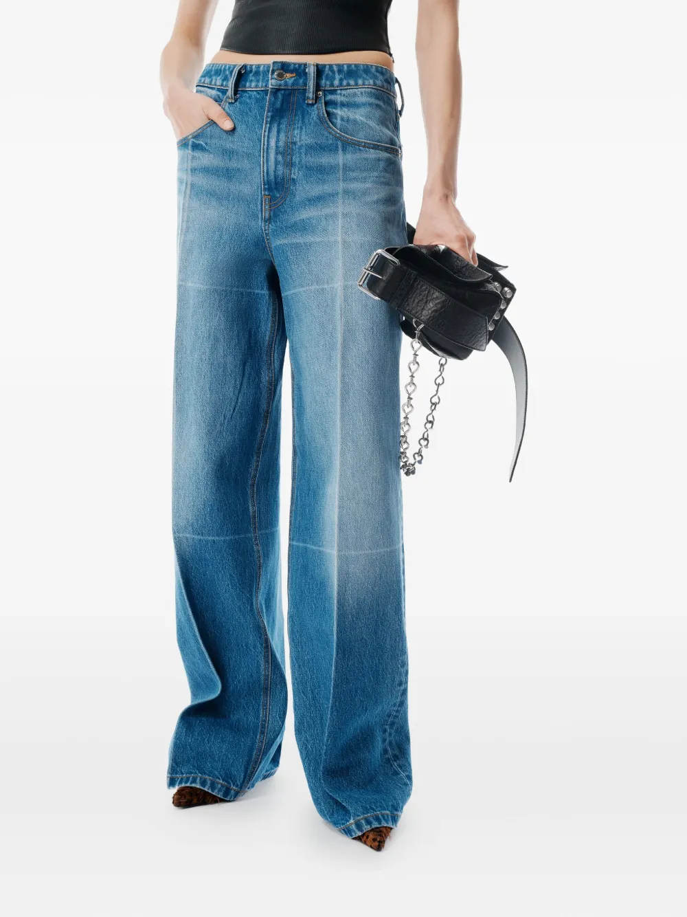 Alexander Wang Jeans met vervaagd vlak Blauw