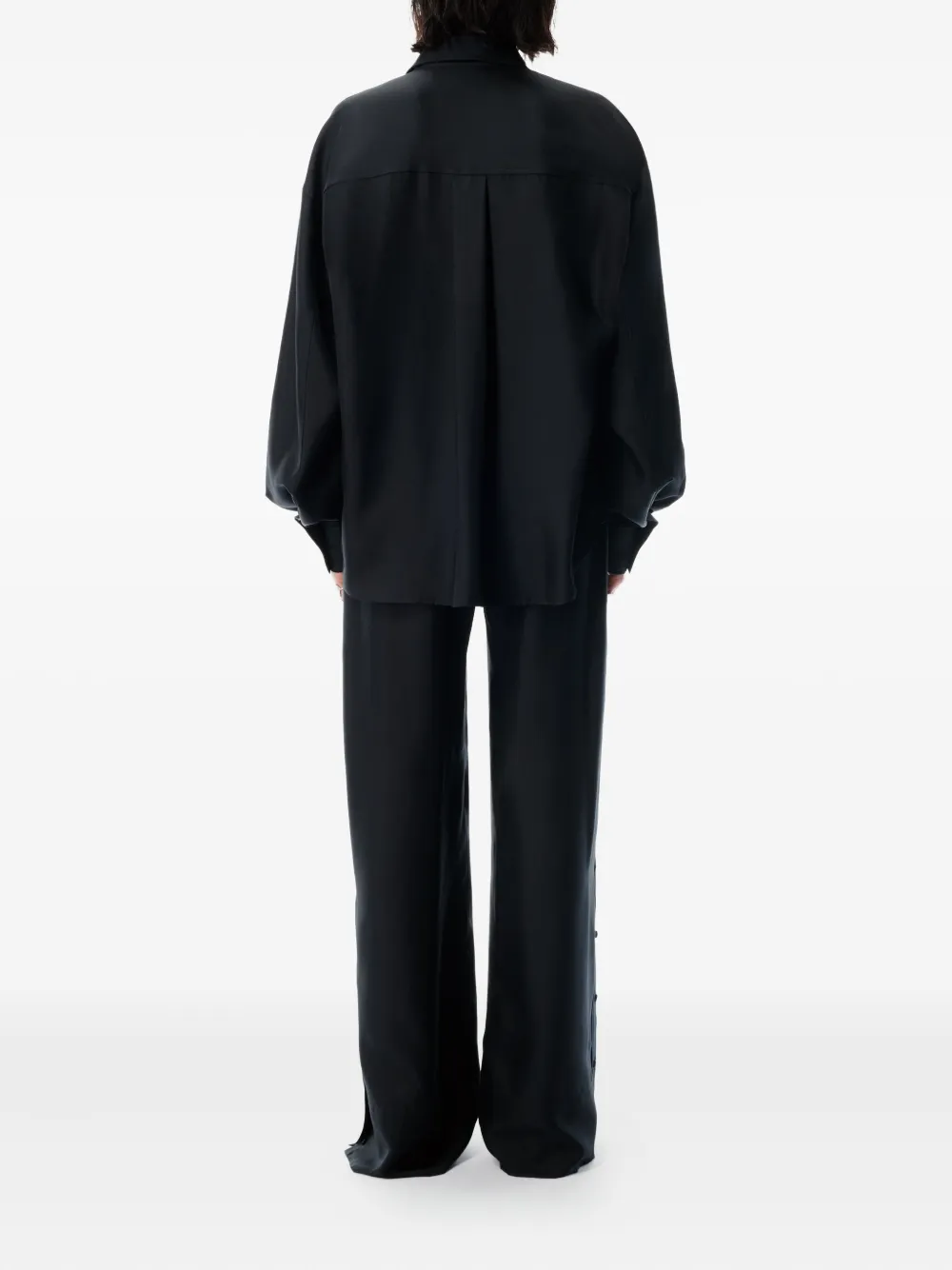 Alexander Wang Slashed-sleeve Shirt In Black