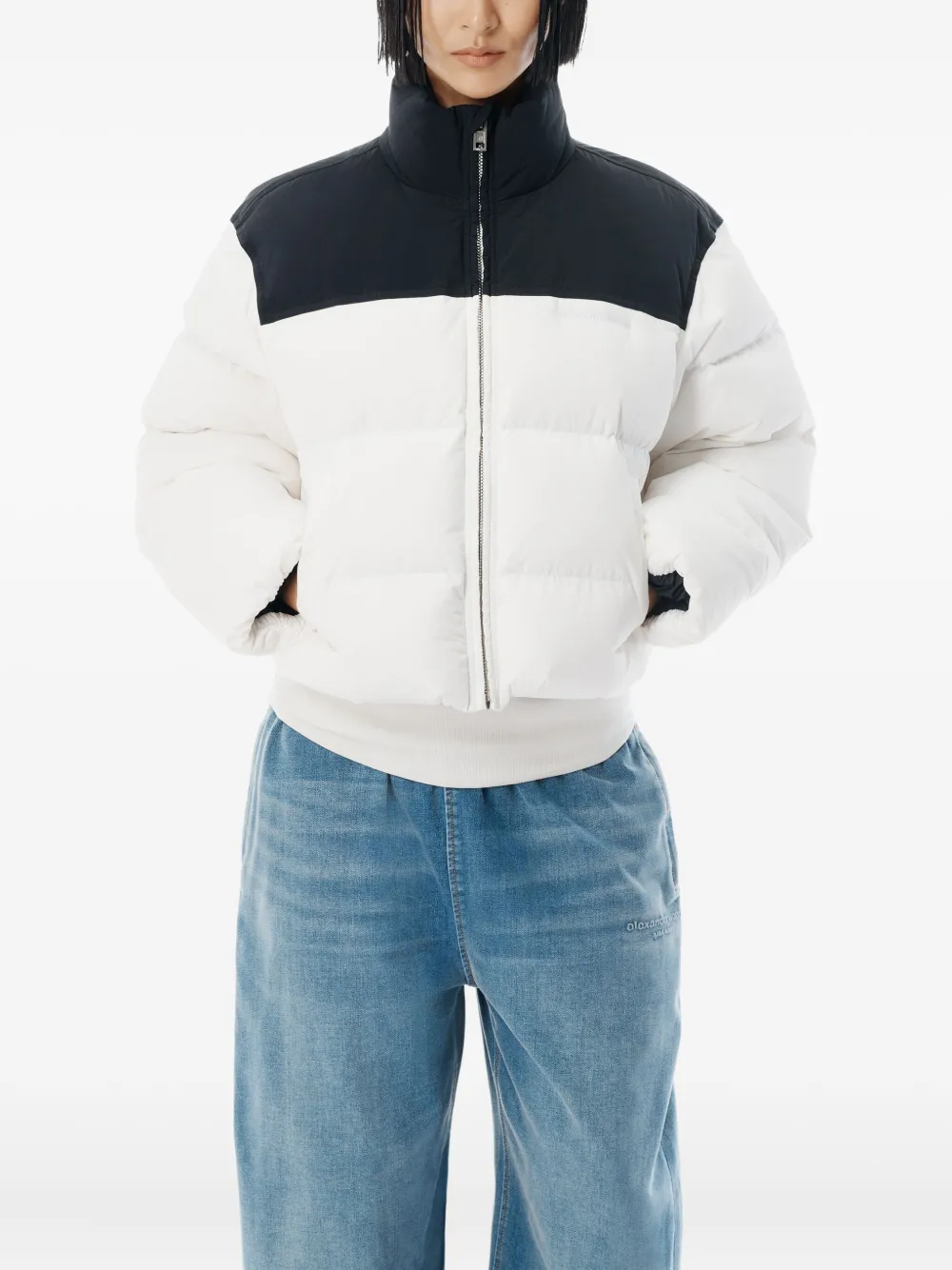 Alexander Wang Cropped Puffer Jacket In White