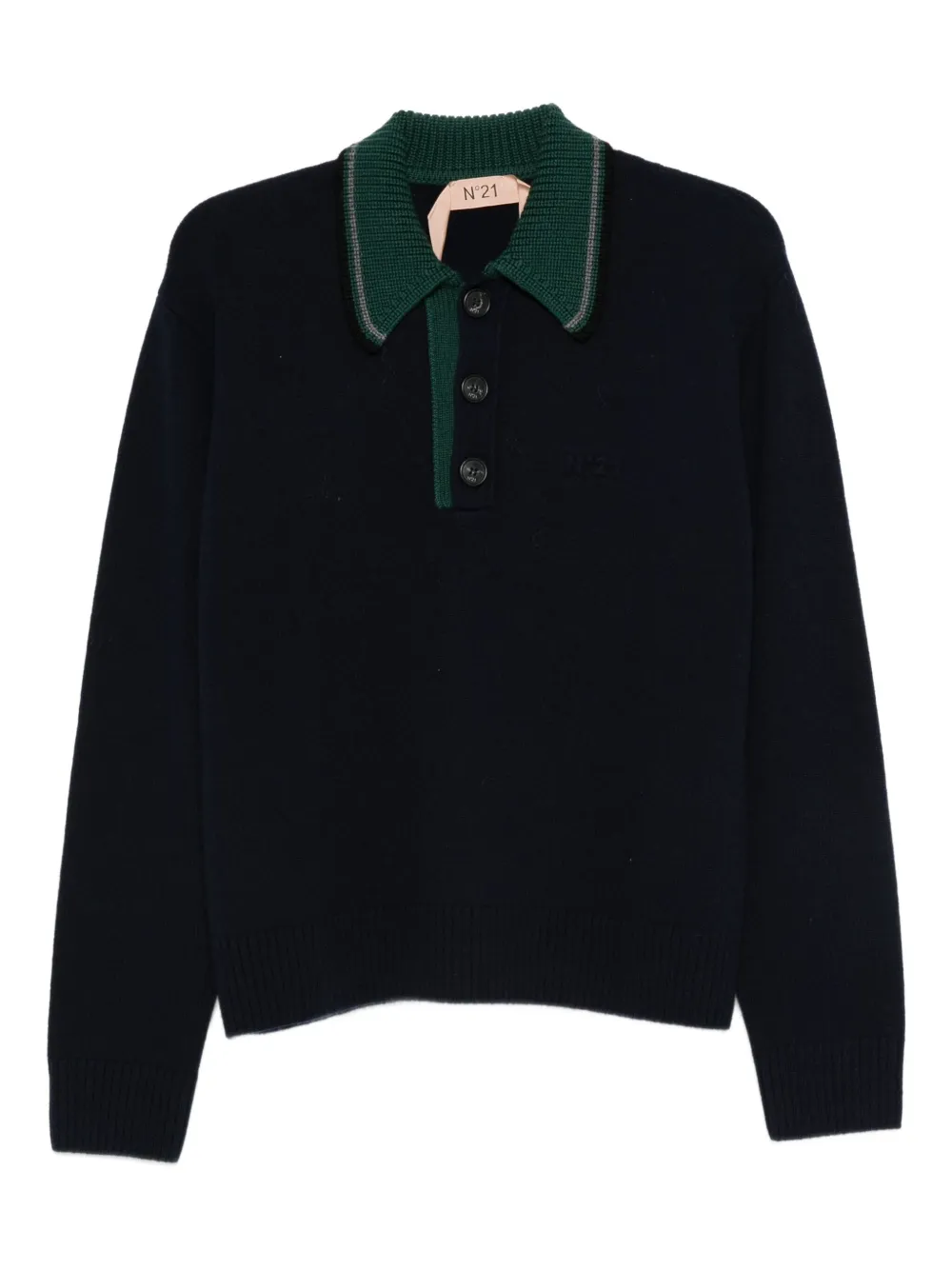 Nº21 buttoned polo top | Blue | Image 1