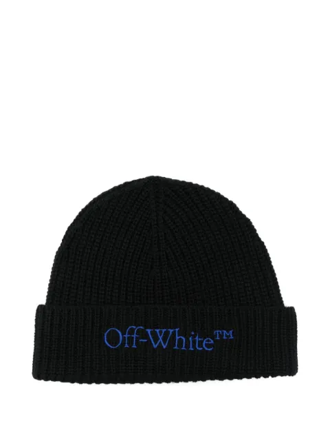 Off-White embroidered-logo beanie