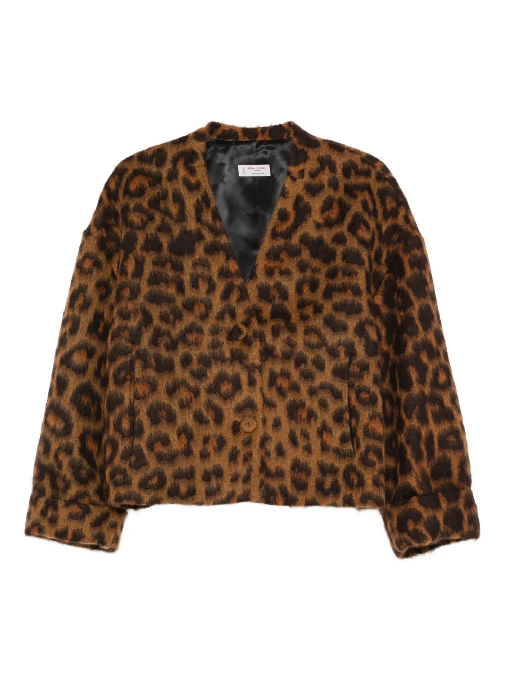Alberto Biani leopard-print button jacket Bruin