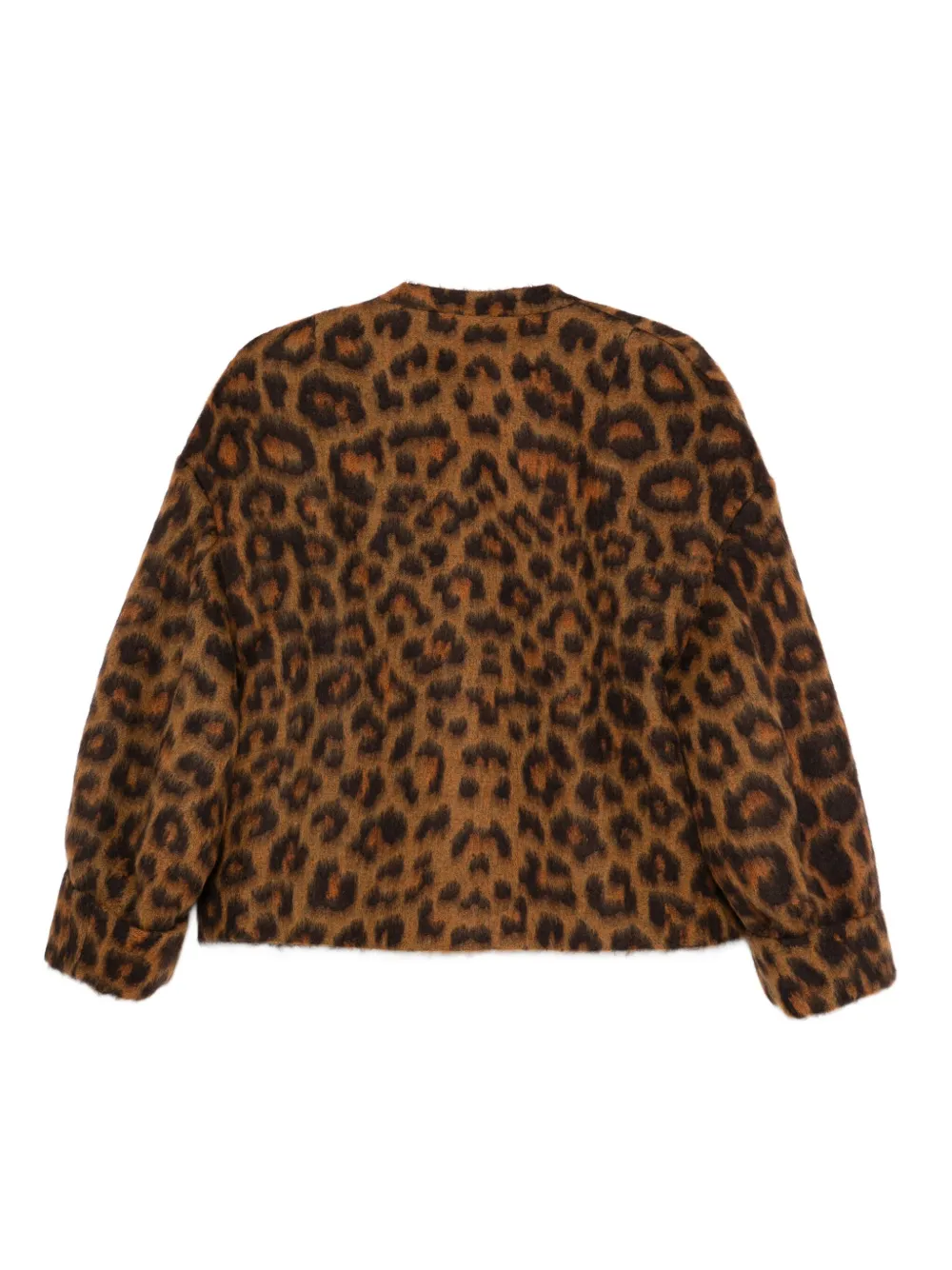 Alberto Biani Jack met luipaardprint en knopen Bruin