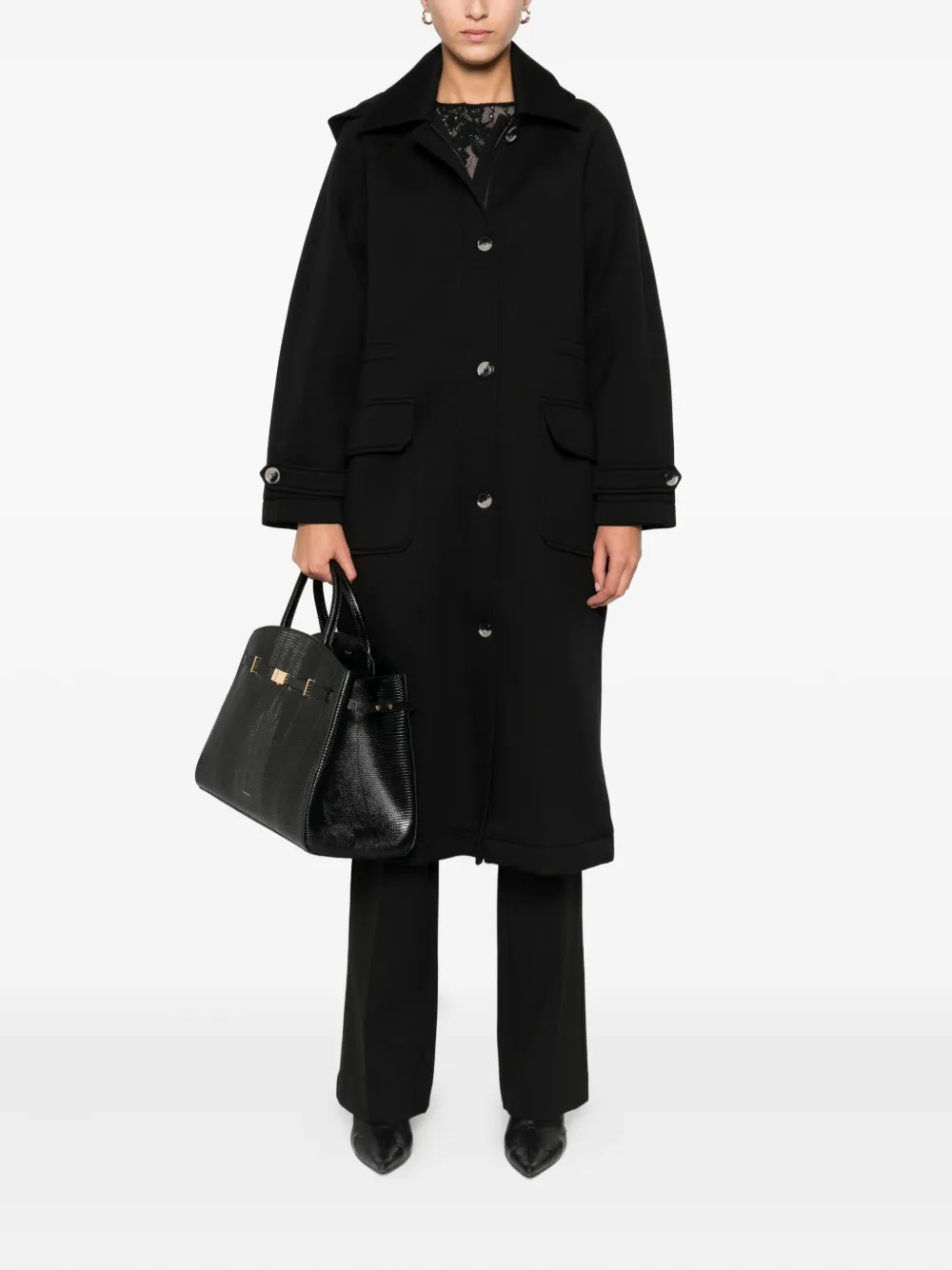TWINSET hooded patch-pocket coat | Single Breasted Coats | Image 2