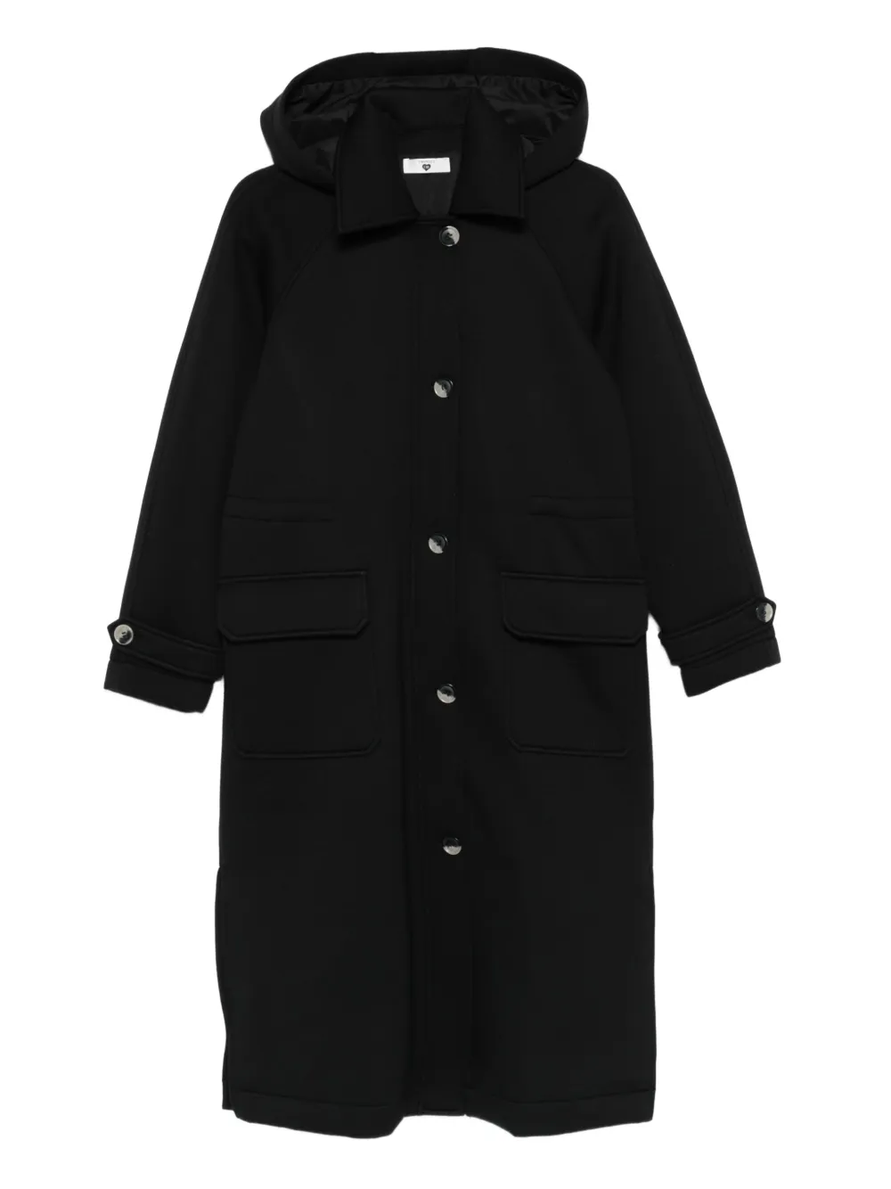 TWINSET hooded patch-pocket coat | Black | Image 1