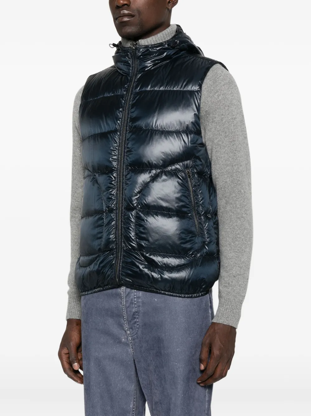 Herno Bodywarmer met capuchon Blauw
