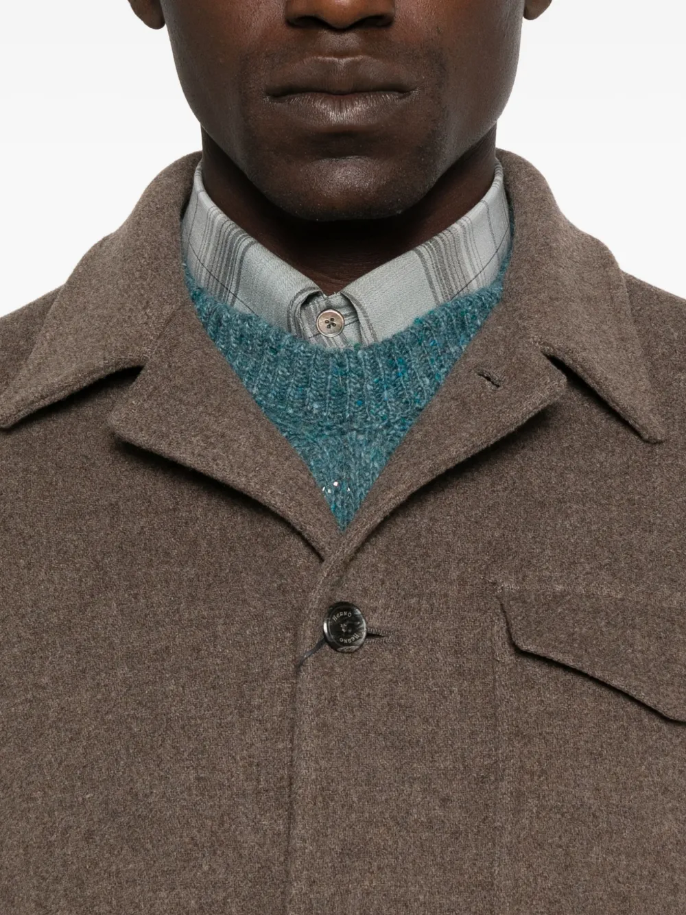 Herno button-fastening patch-pocket jacket Bruin