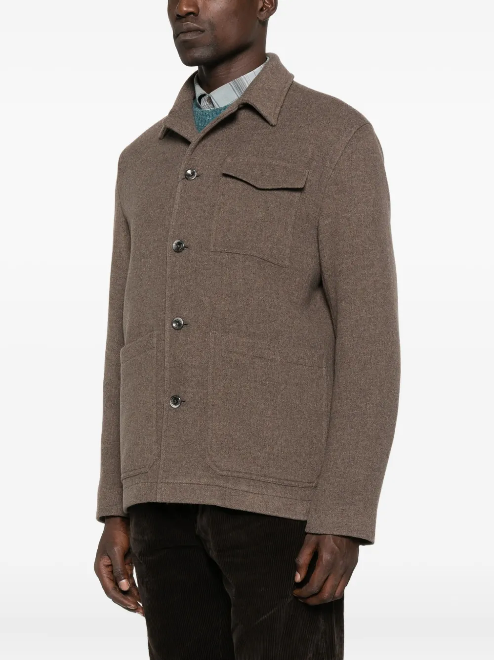 Herno button-fastening patch-pocket jacket Bruin
