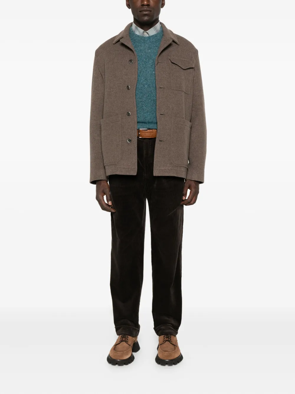 Herno button-fastening patch-pocket jacket Bruin