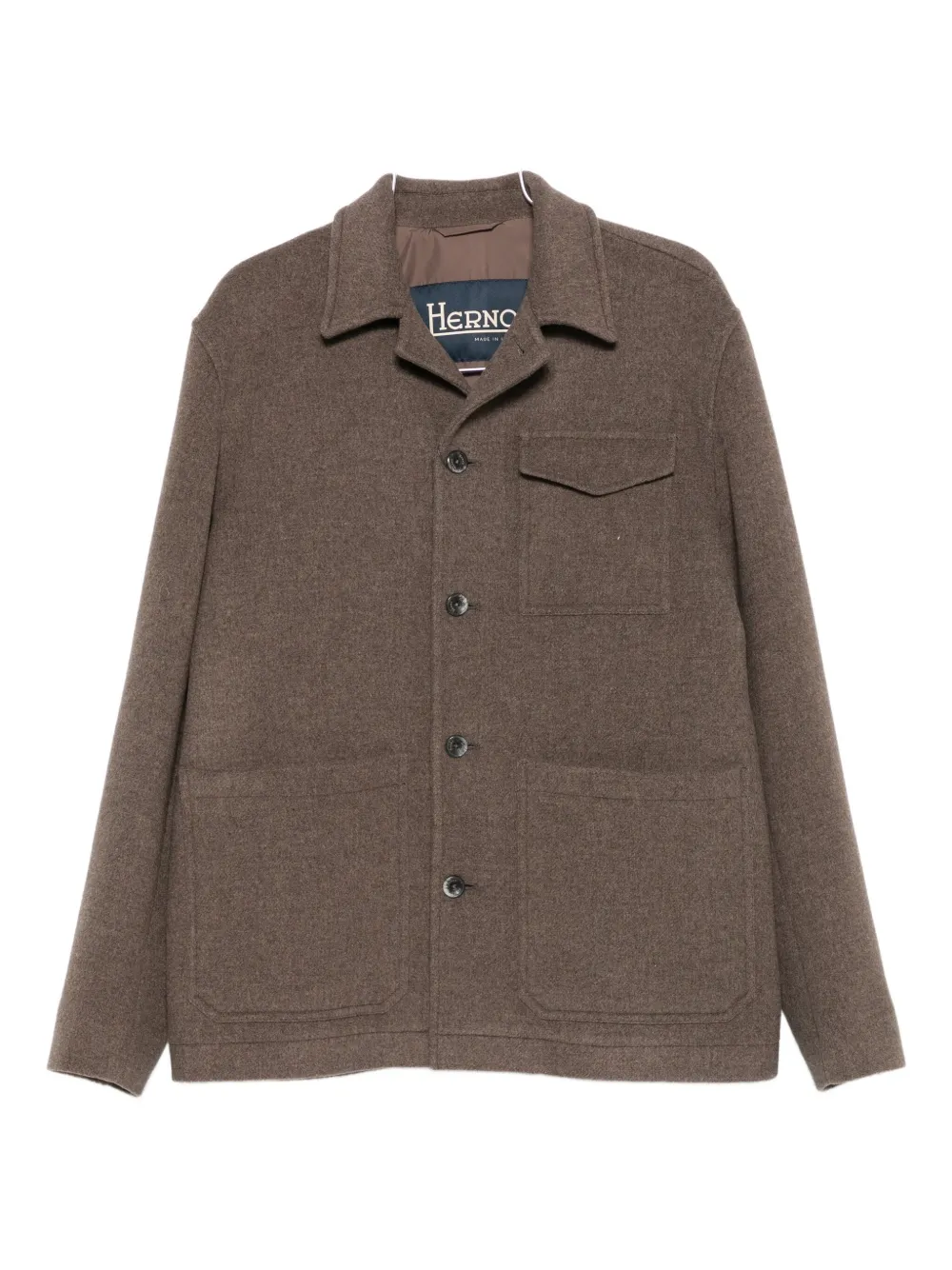Herno button-fastening patch-pocket jacket Bruin