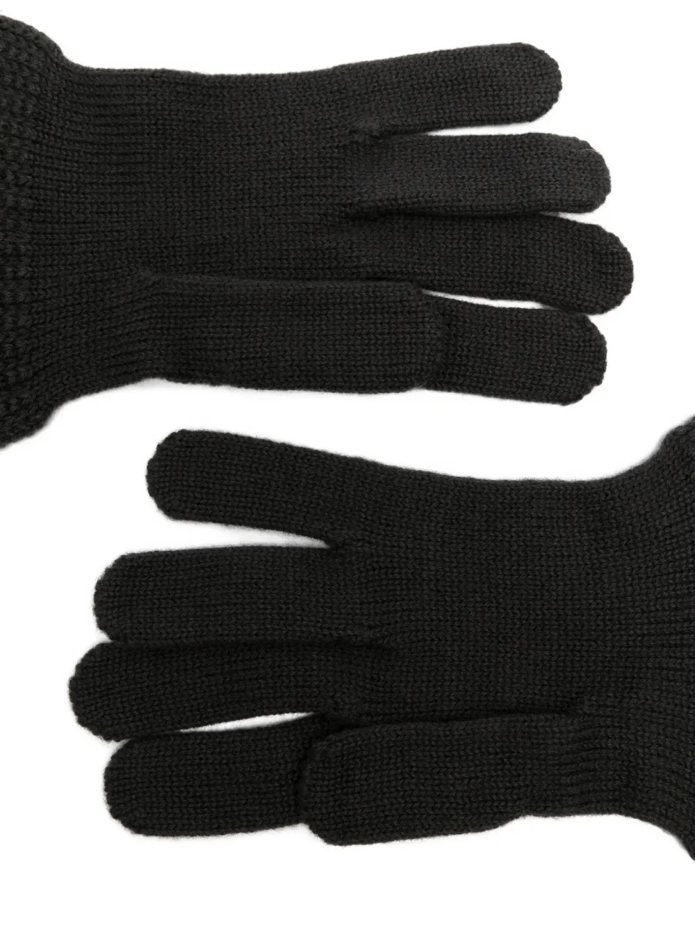 Yohji Yamamoto Ribbed Knit Gloves In Black