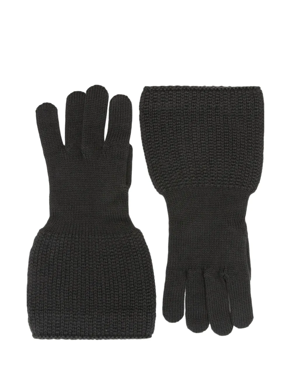 Yohji Yamamoto Ribbed Knit Gloves In Black