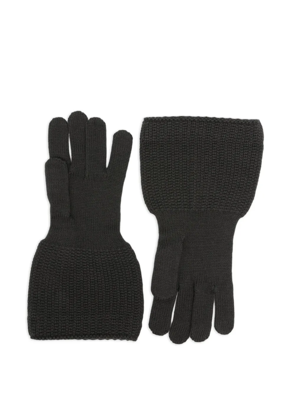 Yohji Yamamoto Ribgebreide handschoenen - Grijs