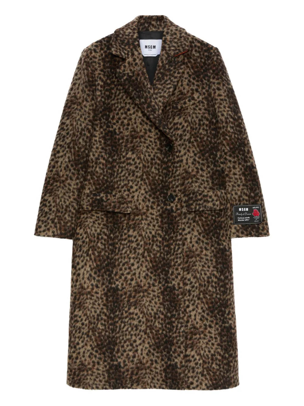 MSGM leopard-print double-breasted coat | Brown | Image 1