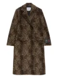 MSGM leopard-print double-breasted coat - Brown