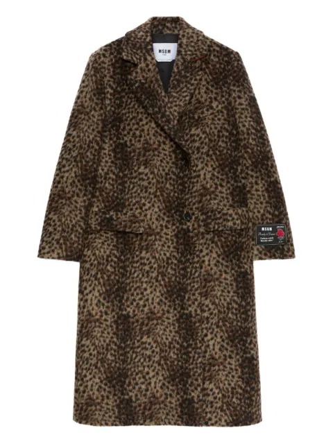 MSGM leopard-print double-breasted coat