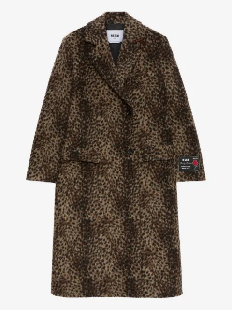 MSGM abrigo con doble botonadura y estampado de leopardo