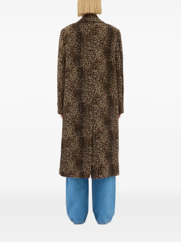 MSGM レオパード ダブルコート | ブラウン | FARFETCH JP