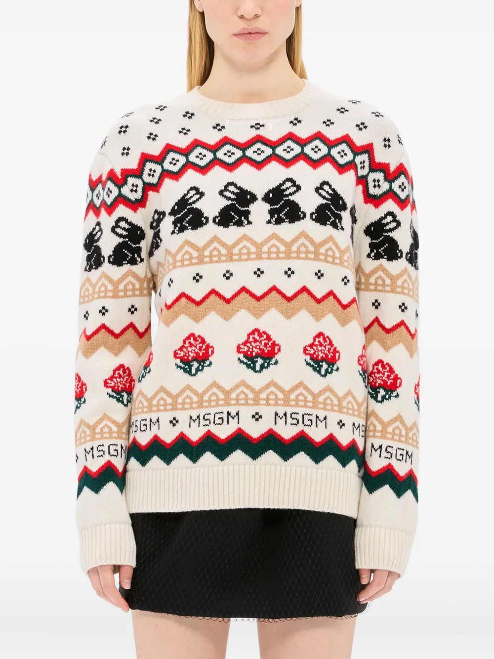 MSGM Sweater van wolblend Beige