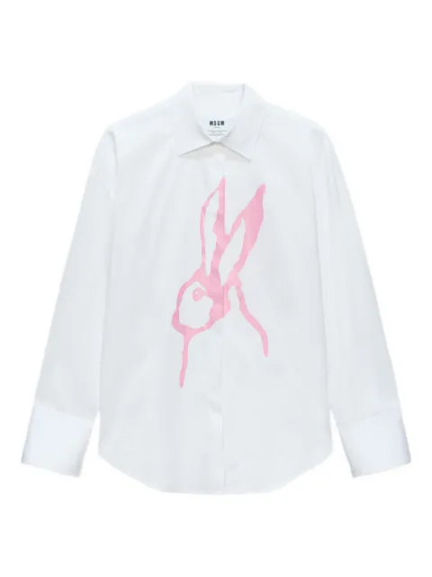 MSGM rabbit-print shirt