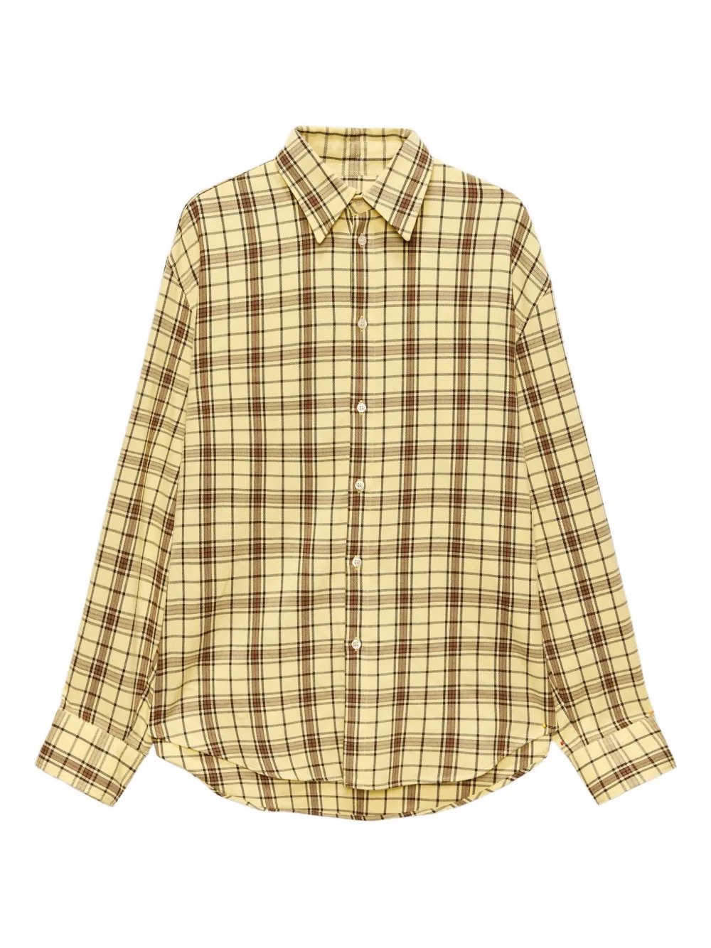 MSGM checked-pattern long-sleeve shirt | jaune | Image 1