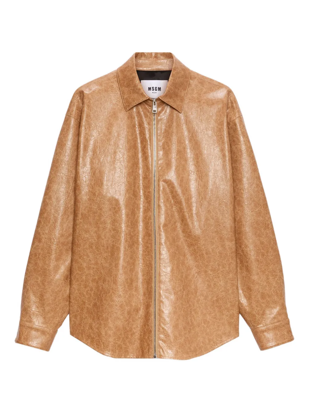 MSGM zip-up collared coat | Neutrals | Image 1
