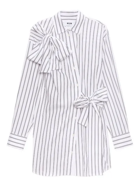 MSGM bow-detailed striped shirt dress