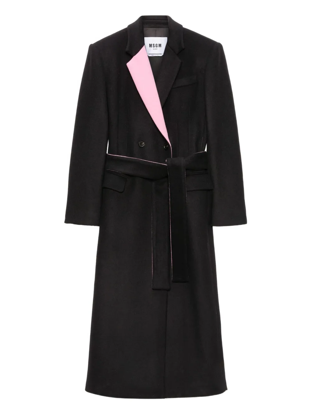 MSGM double-breasted belted coat | Black | Image 1