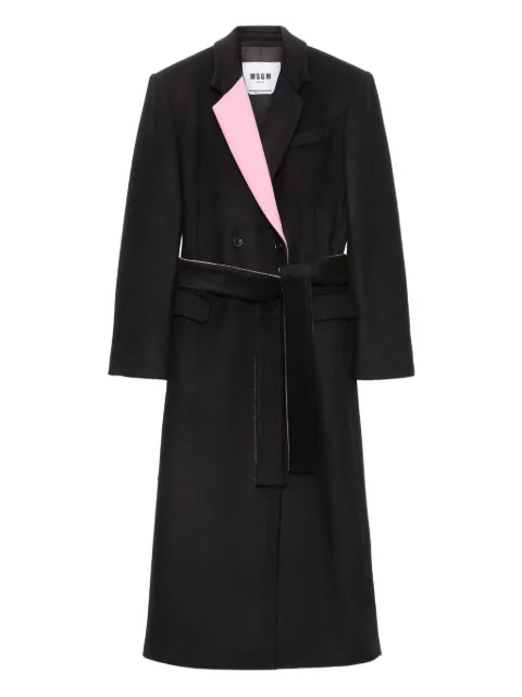 MSGM double-breasted belted coat