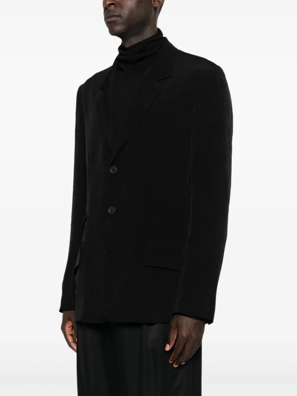 Yohji Yamamoto Three-button Patch-pocket Blazer In Black
